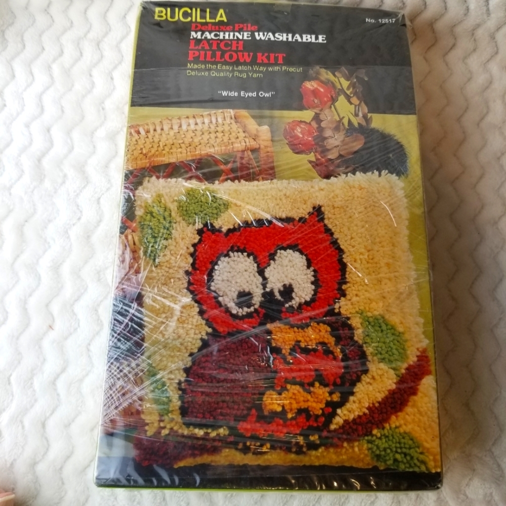 Bucilla Wide Eyed Owl Latch Hook Pillow Kit NEW